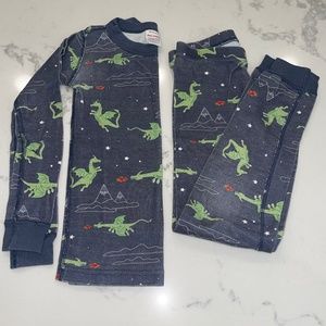 Kids Hanna Andersson Long John Pajama Set | Size 6/7 | Dragon Print